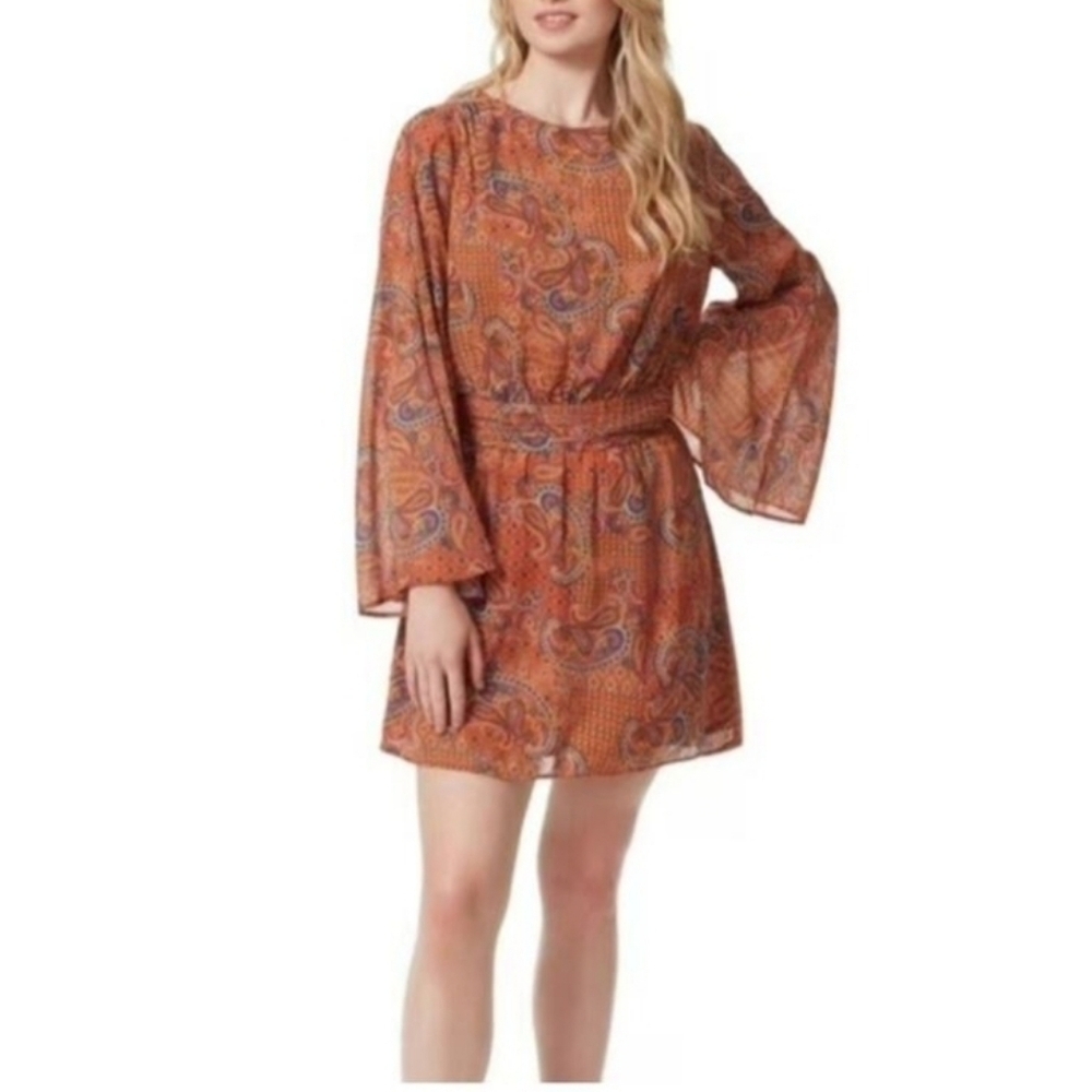 Jessica Simpson Womens Mini Dress Boho Bell Sleeves Crewneck Plus Size 3X